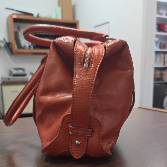 Michael Kors Bold Orange Leather Satchel - Picture 3 of 5